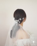 [입체 스와로브스키 헤어핀] 본식헤어장식, 본식헤어 : 로제블랑