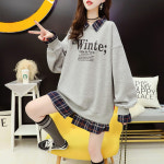 기모 맨투맨 티셔츠 롱티셔츠 박시핏 티셔츠 롱   신상  루즈-44582 : 파인애플마켓