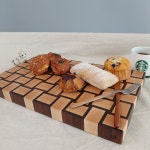 명물인생 끌림목공방 월넛 메이플 엔드그레인 도마 눈에띠네 : 끌림목공방