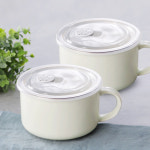 1250도 파스텔 밀폐 뚜껑 라면기 2P 세트 / 전자렌지 시리얼볼 국수 신혼그릇 일상일삼 : 리빙캐슬