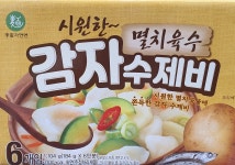 이가자연면 멸치육수 감자 수제비 184g X 6 겨울 별미 자취 혼밥 따뜻한 땡초 국물 : 갈맷빛