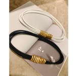 코트 벨트 슬림 리얼 가죽 버클 양가죽 스판 밴딩 꽈배기 벨트 허리 봉인 여파 장식 블랙화이트 H1724 : Ari Mall