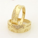 14K 18K 커플링 금 심플 5243 한쌍(남+여) 이니셜무료 : 로미오골드