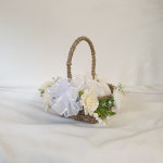 조화 화동바구니S 결혼식 행사 예물바구니 웨딩 소품 : 아티제이플라워