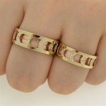 14K 18k 커플링 금 명품 5886 한쌍(남+여) 이니셜무료 : 로미오골드