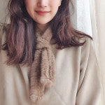 스킨 밍크목도리 퍼머플러 쁘띠 밍크 머플러 타이형 : 더라