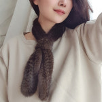 스킨 밍크목도리 퍼머플러 쁘띠 밍크 머플러 타이형 : 더라