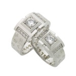 14K 18k 커플링 금 명품 H3495 한쌍(남+여) 이니셜무료 : 로미오골드