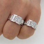 14K 18k 커플링 금 명품 H3495 한쌍(남+여) 이니셜무료 : 로미오골드