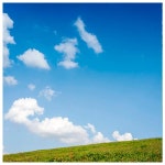 푸른 파란 하늘 구름 숲 초원 동산 언덕 자연 풍경 파르텔 벽지 시트지 롤스크린 유리 : 으뜸데코