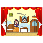 백설공주 동화 연극배경 인형극 이야기 어린이집 유치원 무대배경 포토존 현수막 23번 : 키즈나래디자인