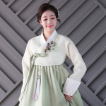 한복대여 늘솜 백옥 앤 연한올리브 혼주 하객한복 : 김홍갑한복