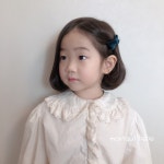 유아 아기 여아 아동 헤어 머리핀 집게 똑딱핀  [클래식 벨벳 리본핀] : 몽뚜베베