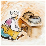 부엌 아궁이 부뚜막 한국 시골 장작 솥뚜겅 가마솥 파르텔 민속벽지 시트지 롤스크린 유리 : 으뜸데코