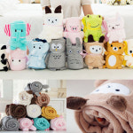 무릎담요 캐릭터 쿠션담요 극세사담요 귀여운 애니멀 동물모양 답례품 어린이집 유치원 단체선물 : 지구디자이너