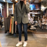 [기획/2컬러]빅사이즈 안감 피치기모 일자슬림 G1035 9부 컷팅청바지 : 해돋이