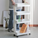 감성 파스텔톤 무빙카트 이동선반 3단 4단 이동식트롤리 이동식수납 : 미미수