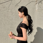 (S~2XL)셀프웨딩 블랙드레스 오프숄더 A라인 롱 피로연 스몰웨딩 2부드레스 : 페어립트- VERLIEBT
