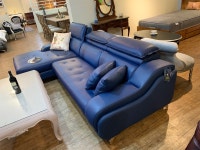 메티스가구 이태리가죽소파, 모던가구 휴프로스 블루 카우치소파 : 메티스가구