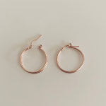 실버925 비엔 두줄 로즈골드 원터치 링귀걸이 : 유얼 모닝