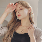 G0235 14K 핑크골드 청다이아 롱 목걸이 : 제이로렌