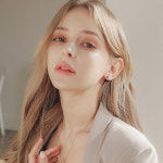 G0235 14K 핑크골드 청다이아 롱 목걸이 : 제이로렌