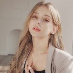 G0235 14K 핑크골드 청다이아 롱 목걸이 : 제이로렌