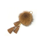 폭스 퍼 폼폼이 키링 백참 태슬 가방 장식 악세사리 자동차 겨울 키링 백꾸 선물 : 제이코코백