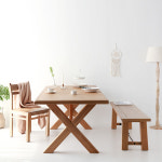 오크나무 원목 6인용 넓은 식탁 리빙다이닝 카페 4인용 스타벅스 테이블 190x90 : Standing Tiger