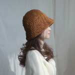 니팅 여성 버킷햇 2종 니트 여자 가을 벙거지 연예인 뜨개질 겨울 여행 중년 할머니 모자 : 애지중지상점