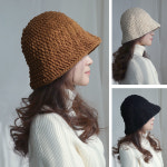 니팅 여성 버킷햇 2종 니트 여자 가을 벙거지 연예인 뜨개질 겨울 여행 중년 할머니 모자 : 애지중지상점