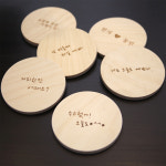 각인가능 자작나무 우드코스터 수고했어!오늘도 카페받침대 커피컵 티코스터 : 다니우드