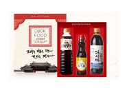 오복선물세트 오복2호 황가간장900ML+다시마맛간장900ML+통깨참기름300ML : 오복식품 국산 장류몰