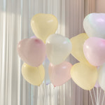 파스텔 하트 풍선 [생일 홈파티 용품 다발 기념일 장식 프로포즈 이벤트] : 유일파티