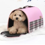 허니수니 강아지 체크돔 캐리어 S M 애견 고양이 이동장 슬링백 이동가방 케이지 기내용 : 허니수니