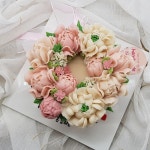 떡케익 리스1호 부산 주문케이크 수제콩씨공방 앙금플라워떡케이크 설기 선물 : 부산앙금플라워콩씨공방