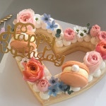 생화하트케이크 플라워하트 레터링케이크 주문제작 생일선물 기념일이벤트 꽃케잌 커스텀 : NOON CAKE