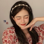 셀프웨딩 브라이덜샤워 생일 선물 제니 아이유 델루나 엔틱 벨벳 얇은 티아라 큐빅 헤어밴드5 : 히든하우스
