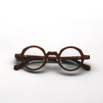 사가와후지이 LAMIA Sapele 수제 빈티지 동그란 나무 안경 테 : 페이스아이웨어