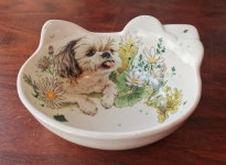 반려동물 강아지 고양이 초상화도자기 그릇 (키티그릇) 핸드페인팅도자기 : 판다글로브