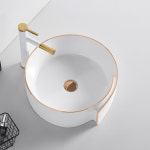 원형 볼 세면기 탑볼 탑카운터 골드 리본 세면대 : 몬세라믹