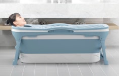 누심비 성인 접이식 욕조 블루 대형(142cm) 반식욕기 이동식 : 뭐든다파라