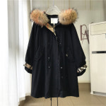 라쿤털 후드 패딩모자 첨단 소가죽~90 융털 리얼 너구리 퍼카라 패딩 겨울 루즈핏 판 : 이지리빙월드