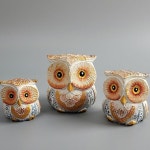 돈들어오는 원목 부엉이 인테리어 장식 소품 집들이 선물 발리 제작 수입품 3P : 플립플랩