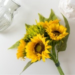 행운의 해바라기 조화 인조 꽃다발 노란 꽃 거실 테이블 식탁 카페 인테리어 장식 소품 : 토라미샵