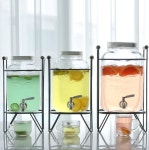 [하늘식탁] 비안느 카페 물 워터 음료 쥬스 유리디스펜서 미니정수기 4L,5L,8L 홈파티 수도꼭지 유리물통 : 하늘식탁