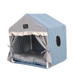스트라이프 애견집 커튼 텐트 강아지하우스 : 개시크