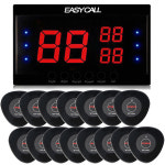 이지콜 PB100 15개 세트 + EY-2003 수신기 호출벨 블랙 식당 주문 벨 : 필셀러