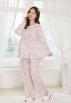 60수 아사 순면 플라워 상하 파자마 & 원피스 국산 긴팔 여성 잠옷 마누아 5319 : 잠토리몰