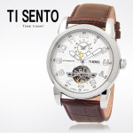 [티센토] 남성 오토매틱 가죽시계 TS50031WTW_DUAL : 와이제이YJ컴퍼니